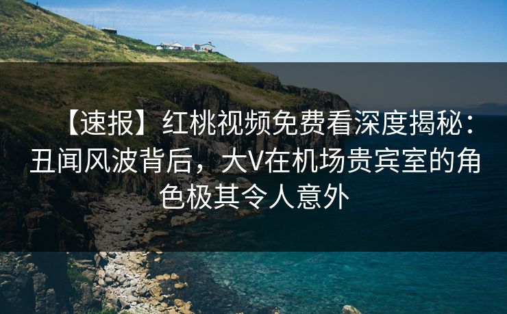 【速报】红桃视频免费看深度揭秘：丑闻风波背后，大V在机场贵宾室的角色极其令人意外